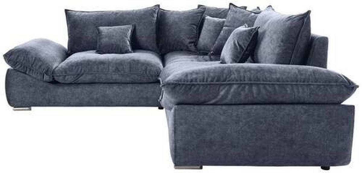 ECKSOFA in Velours Anthrazit  - Chromfarben/Anthrazit, Konventionell, Kunststoff/Textil (247/247cm) - Carryhome