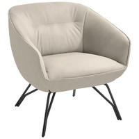 COCKTAILSESSEL - Ecru/Anthrazit, Design, Leder/Metall (76/80/73cm) - Joop!