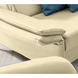 2,5-SITZER in Leder Creme  - Creme/Schwarz, Design, Leder/Metall (164/84/99cm) - Dieter Knoll