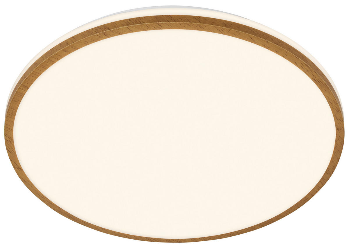 FÜRDŐSZ. LED MENNYEZETI LÁMPA - fehér, Basics, műanyag/fa (33/6,5cm)