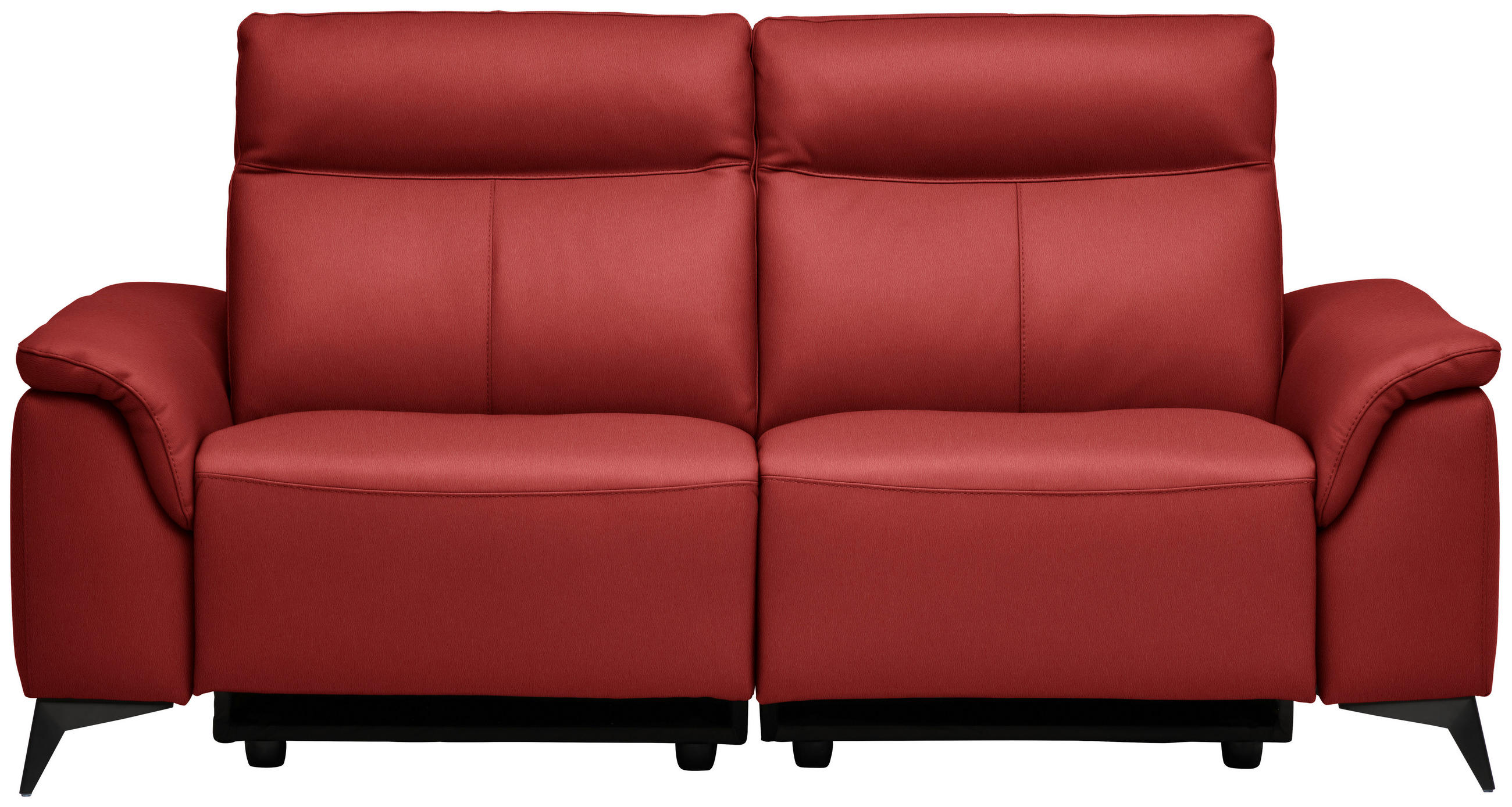 3-SITZER-SOFA  in Echtleder Rot   - Rot/Schwarz, Design, Leder/Metall (207/107/98cm) - Belluti