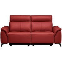 3-SITZER-SOFA  in Echtleder Rot   - Rot/Schwarz, Design, Leder/Metall (207/107/98cm) - Belluti
