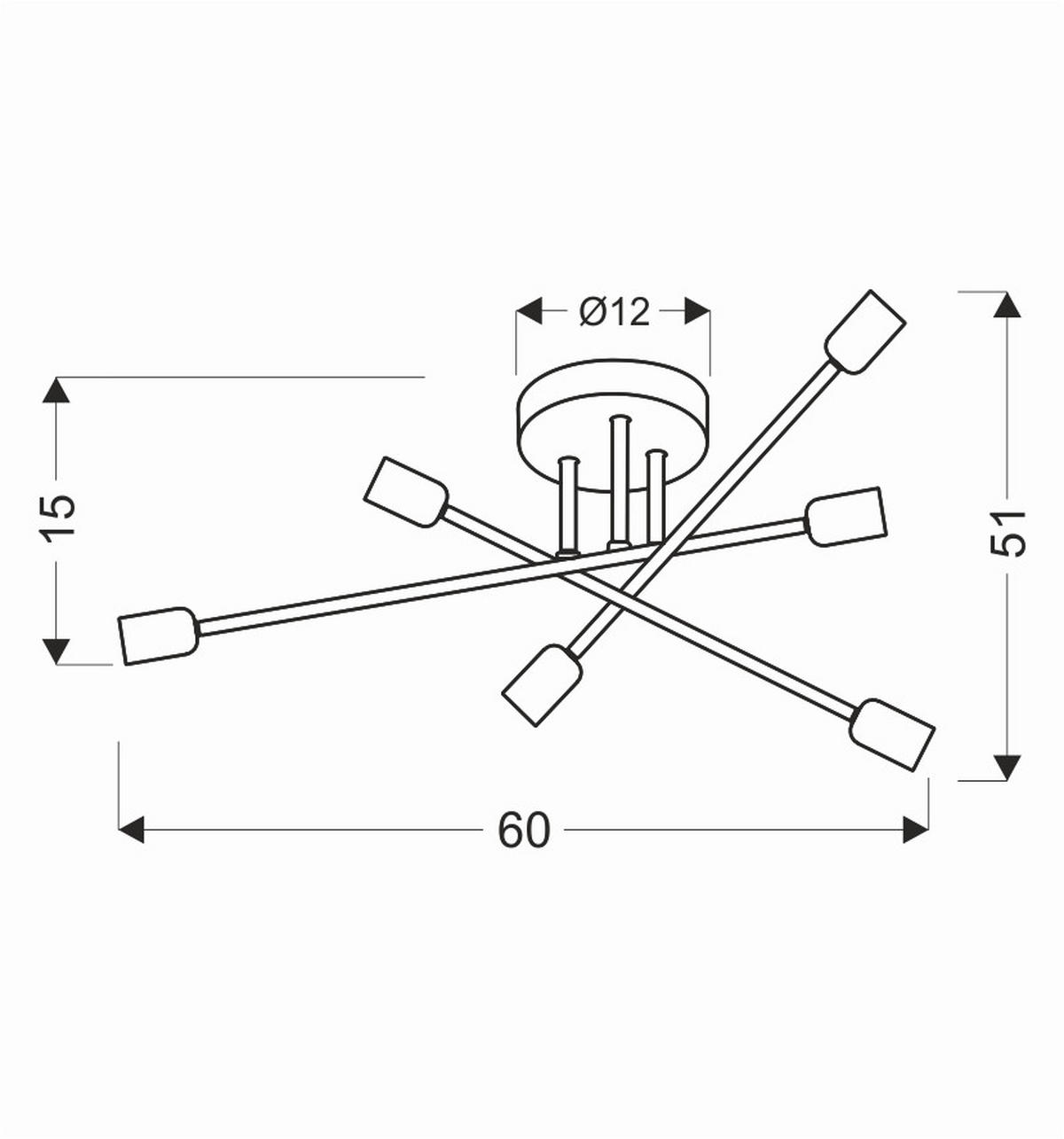 HÄNGELEUCHTE 60/51/15 cm  - Schwarz, Design, Metall (60/51/15cm)