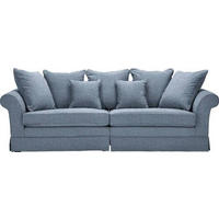 BIG SOFFA i flatväv blå  - blå/mörkbrun, Trend, trä/textil (264/70/111cm) - MID.YOU