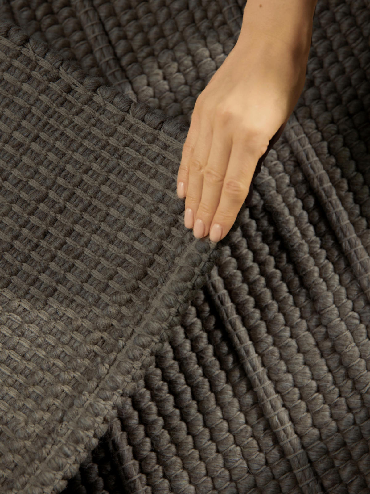 WOLLTEPPICH 80/250 cm Camden Grau, Dunkelbraun rechteckig  - Dunkelbraun/Grau, KONVENTIONELL, Textil (80/250cm) - Ted Baker