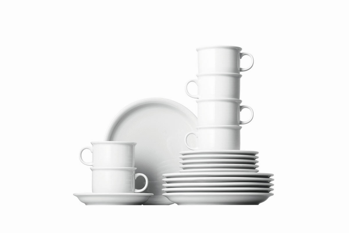 KAFFEESERVICE Trend weiß 18-teilig  - Weiss, Basics, Keramik (31.6/28.2/31.6cm) - Thomas