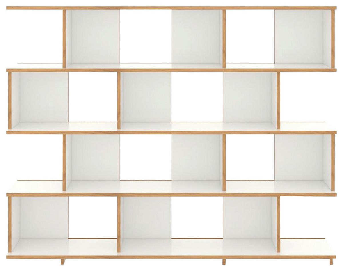 AKTENREGAL Weiß, Buchefarben  - Buchefarben/Weiß, MODERN, Holzwerkstoff (198/149/37,5cm) - Tojo