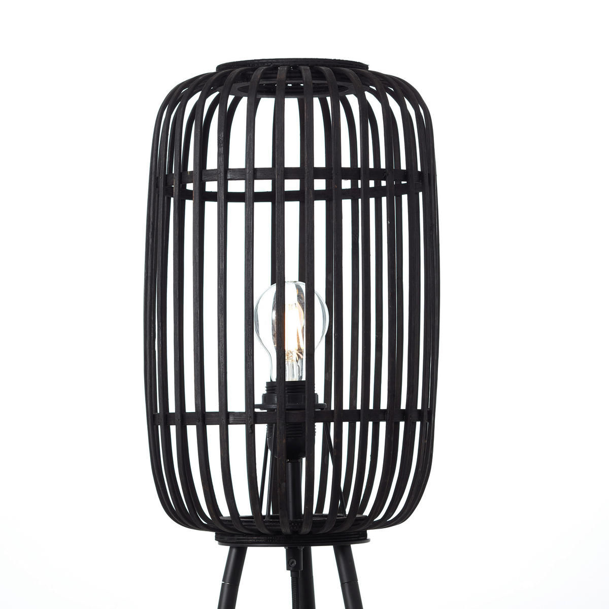 STEHLEUCHTE 45/130 cm    - Schwarz, Design, Holz/Metall (45/130cm) - Brilliant