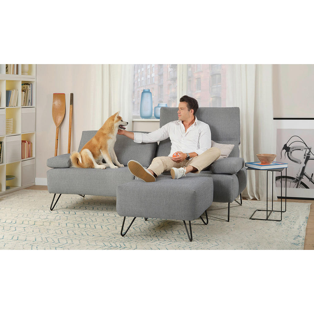 Thumbnail - Sensoo 2-Sitzer-Sofa Cosy, Dunkelbraun, Textil, 164-194x85x86-94 cm, Stoffauswahl, Armteil links, rechts, Wohnzimmer, So...