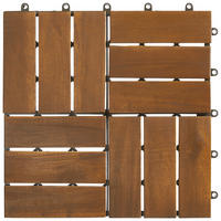 TERRASSENFLIESE Schwarz, Dunkelbraun 10 Stück  - Dunkelbraun/Schwarz, MODERN, Holz/Kunststoff (30/30/2,4cm) - Ambia Garden