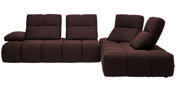 ECKSOFA in Struktur Terracotta 313/233 cm - Terracotta/Schwarz, Design, Kunststoff/Textil (313/233cm) - Emilio Belluti