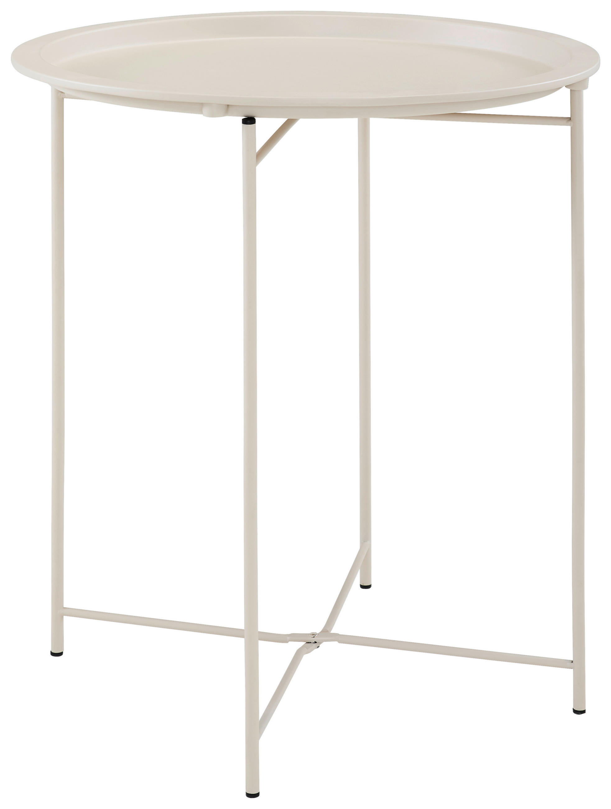 BEISTELLTISCH Beige rund  - Beige, Basics, Metall (46,8/50,5cm)