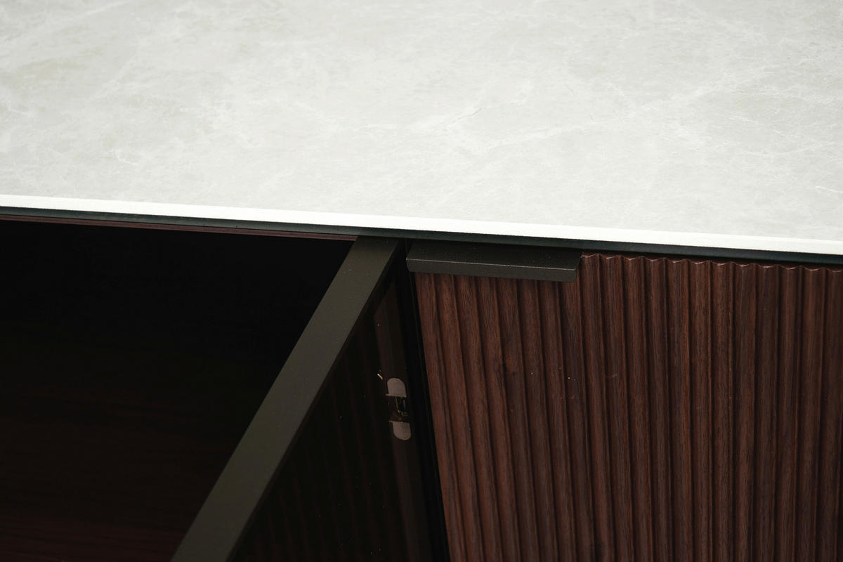 SIDEBOARD  200/77/50 cm  - Beige/Walnussfarben, Design, Glas/Keramik (200/77/50cm) - Dieter Knoll