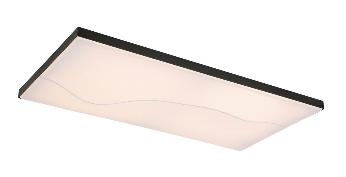 STROPNÍ LED SVÍTIDLO, 60/30/10,5 cm - černá, Design, kov/plast (60/30/10,5cm) - Novel