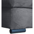 ECKSOFA Dunkelgrau Cord  - Dunkelgrau/Schwarz, KONVENTIONELL, Textil/Metall (258/168cm) - Carryhome