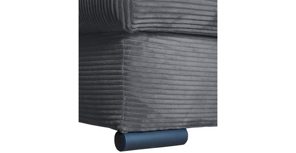 ECKSOFA Dunkelgrau Cord  - Dunkelgrau/Schwarz, KONVENTIONELL, Textil/Metall (258/168cm) - Carryhome