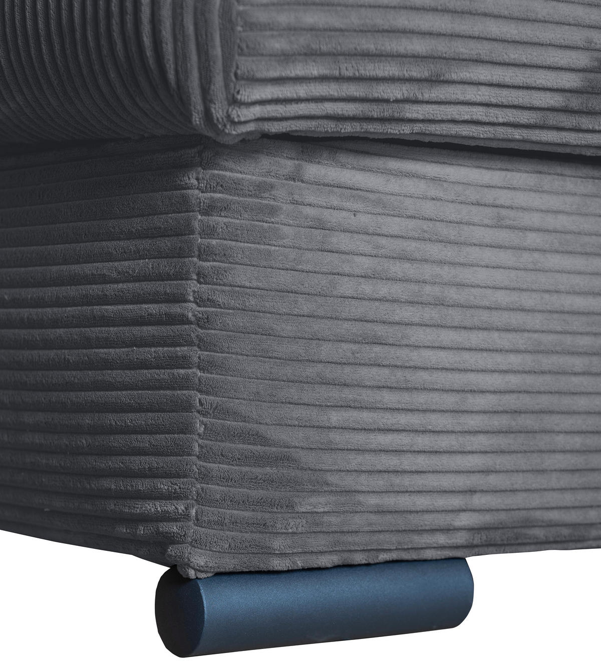ECKSOFA Dunkelgrau Cord  - Dunkelgrau/Schwarz, KONVENTIONELL, Textil/Metall (258/168cm) - Carryhome