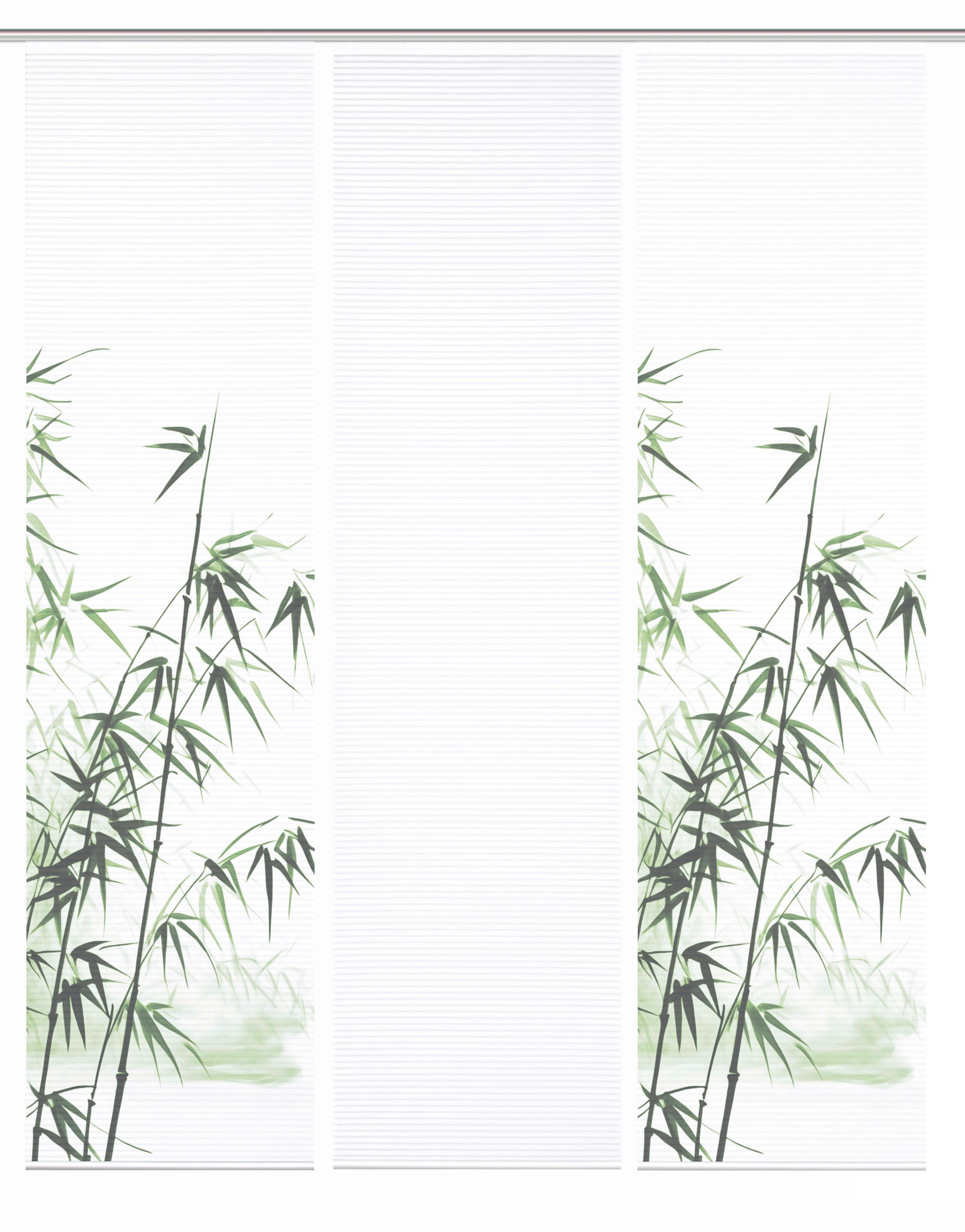 FLÄCHENVORHANG  3 Stück  blickdicht  60/245 cm   - Weiß/Grün, Natur, Textil (60/245cm)