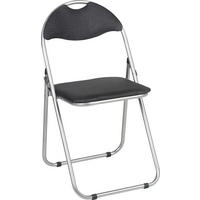 KLAPPSTUHL Lederlook Schwarz, Alufarben  - Alufarben/Schwarz, Design, Textil/Metall (44/80/47cm)
