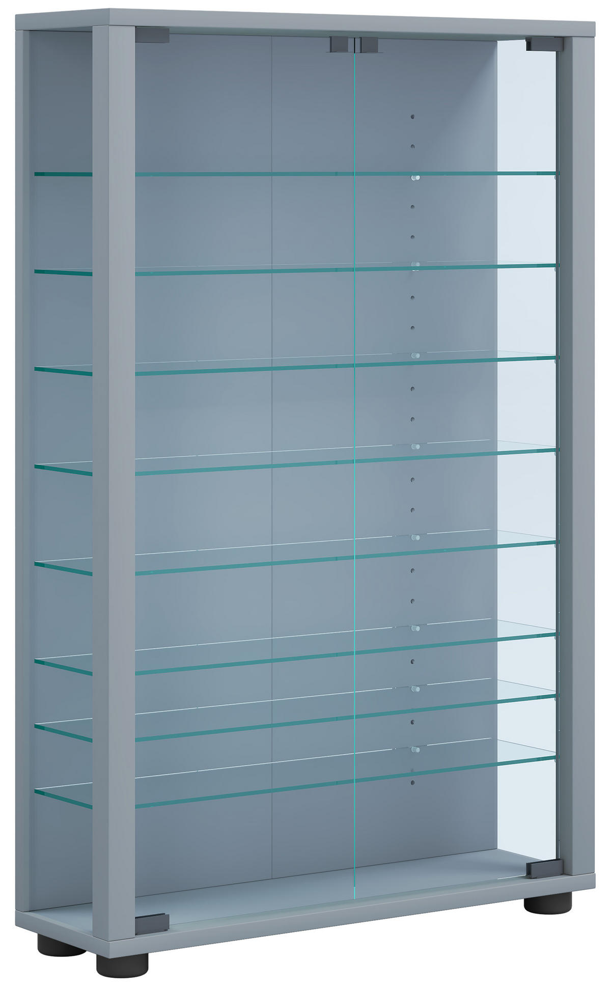 VITRINE Silberfarben  - Silberfarben, Modern, Glas/Holzwerkstoff (59/91,3/18cm) - MID.YOU