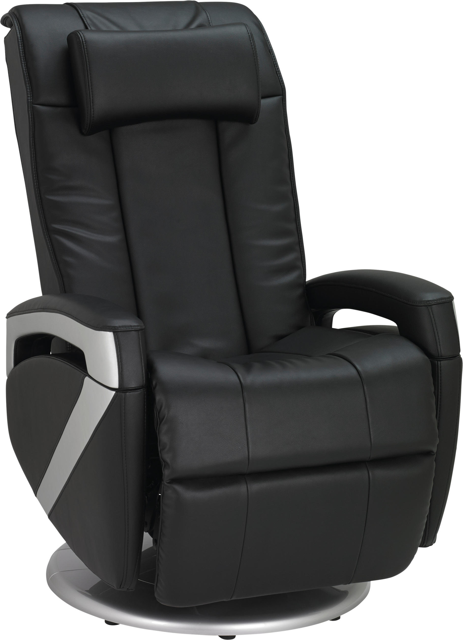 MASSAGESESSEL in Lederlook Schwarz  - Chromfarben/Schwarz, Design, Leder/Textil (75/110/113cm) - Cantus