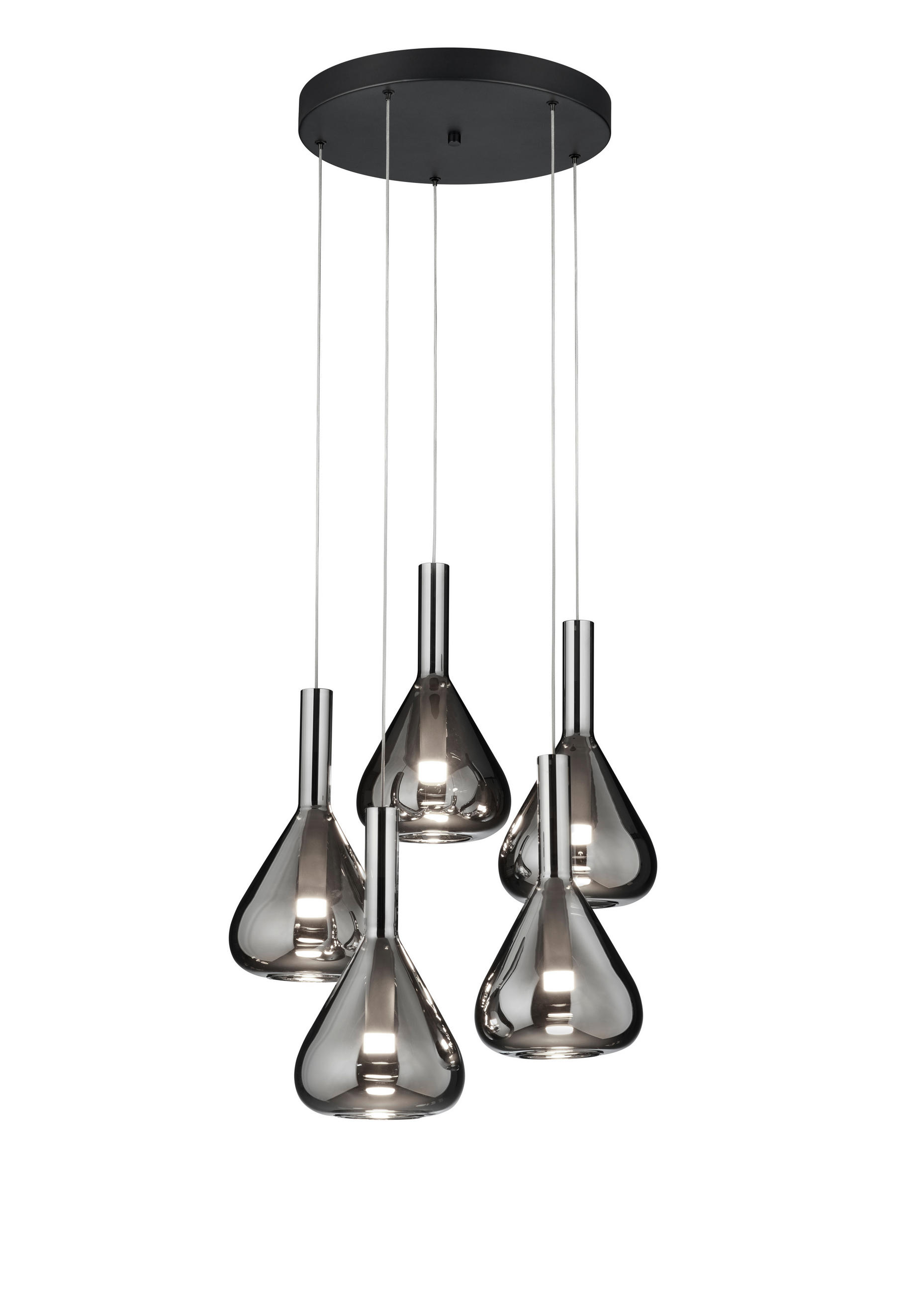LED-HÄNGELEUCHTE 40/200 cm  - Chromfarben, LIFESTYLE, Glas/Metall (40/200cm) - Cinque