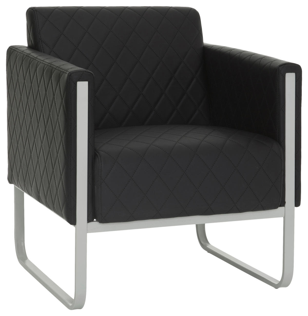 SESSEL Lederlook Schwarz, Hellgrau    - Hellgrau/Schwarz, MODERN, Textil/Metall (67/78/71cm) - MID.YOU