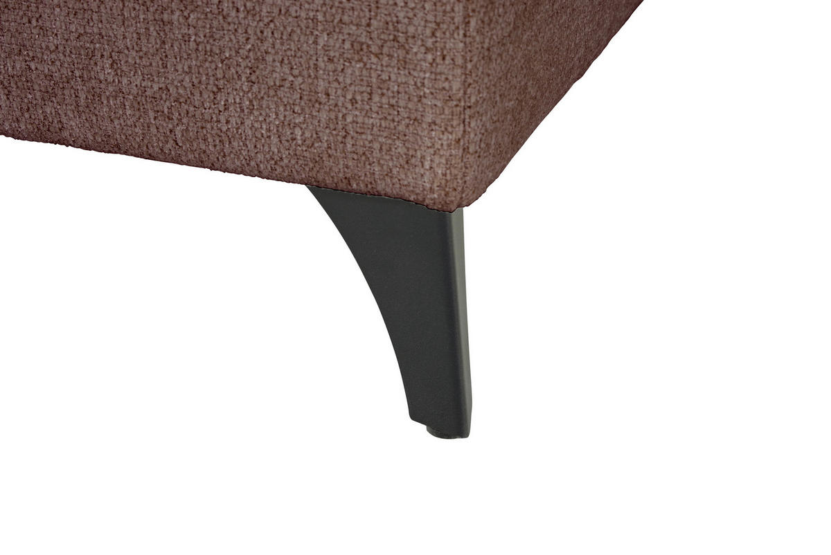 WOHNLANDSCHAFT Rosa Chenille  - Schwarz/Rosa, KONVENTIONELL, Textil/Metall (188/340/160cm) - Xora
