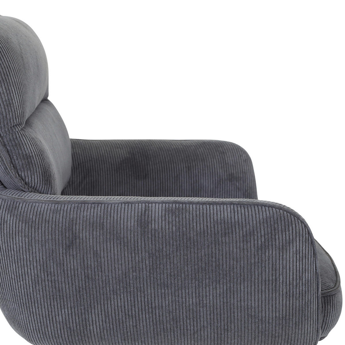 ARMLEHNSTUHL  Stoffauswahl, Sitzfläche 360° drehbar, automatische Rückholfunktion Cord  - Anthrazit/Schwarz, Design, Textil/Metall (60/95/62cm) - Novel