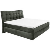 BOXSPRINGBETT 180/200 cm  in Dunkelgrün  - Dunkelgrün/Schwarz, Basics, Holzwerkstoff/Kunststoff (180/200cm) - Esposa