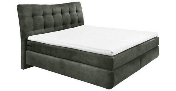 BOXSPRINGBETT 180/200 cm  in Dunkelgrün  - Dunkelgrün/Schwarz, Basics, Holzwerkstoff/Kunststoff (180/200cm) - Esposa