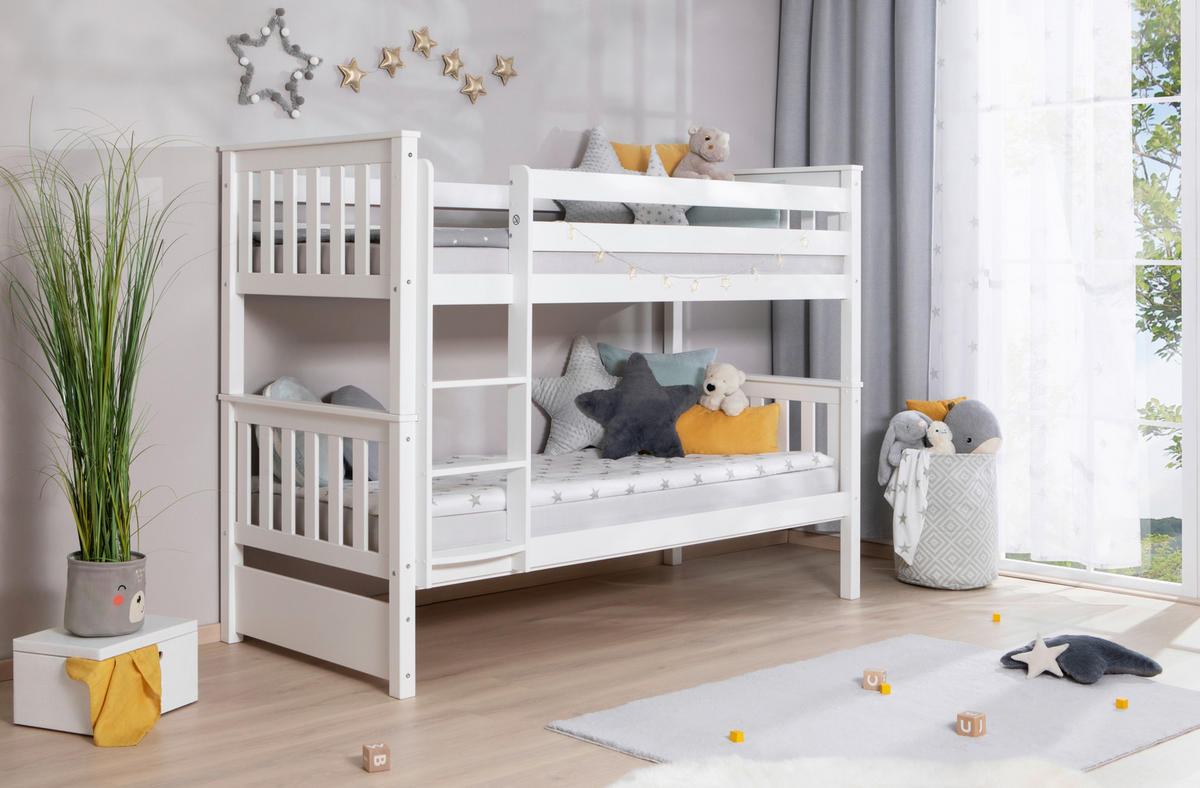ETAGENBETT 90/200 cm Weiss  - Weiss, Modern, Holz (90/200cm) - MID.YOU