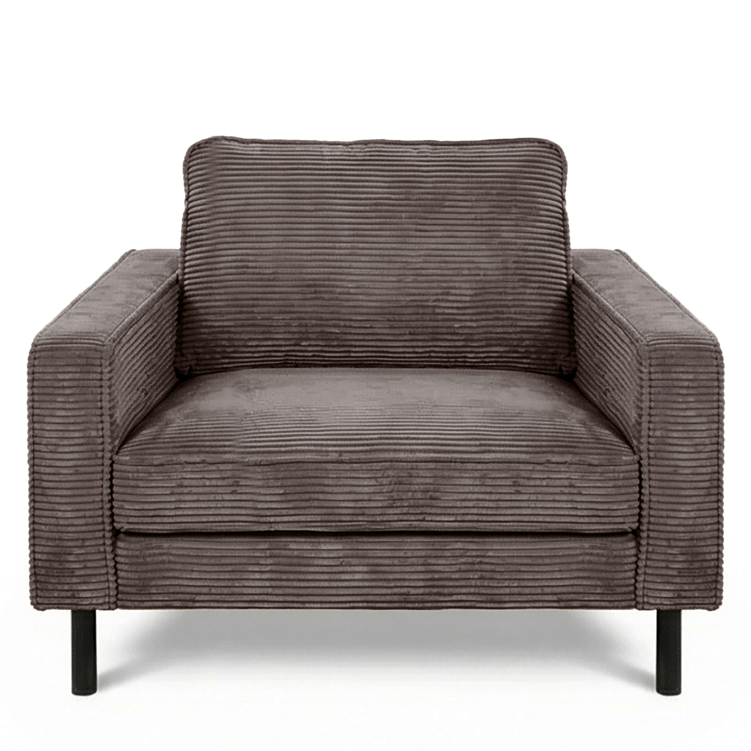 SESSEL in Cord Taupe  - Taupe/Schwarz, Design, Textil/Metall (88/85/92cm) - Livetastic