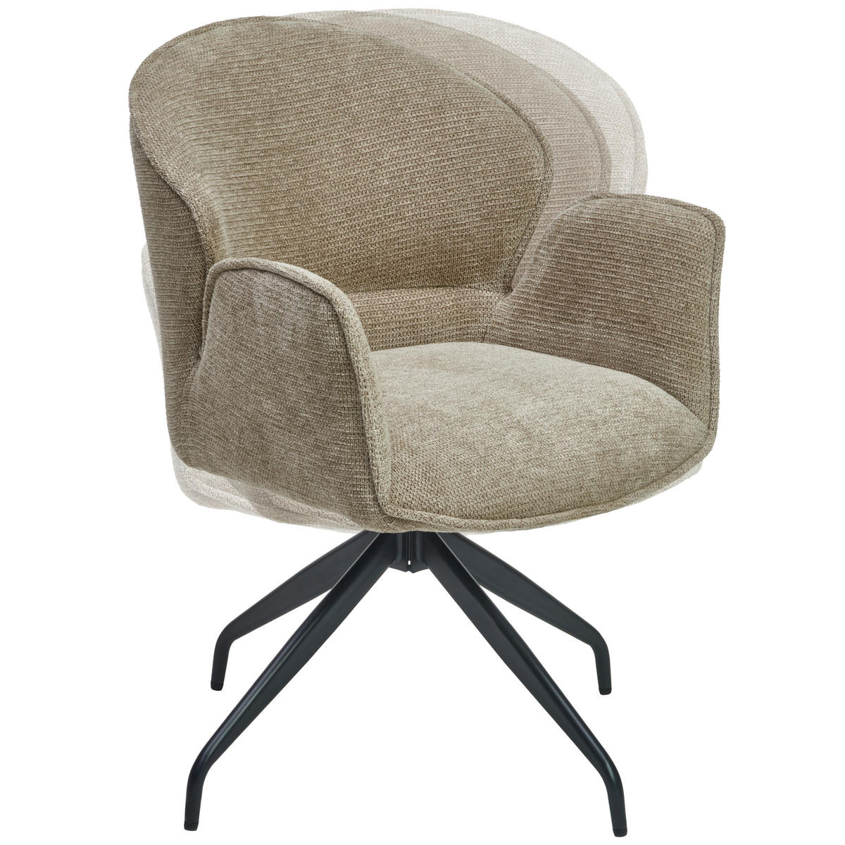 ARMLEHNSTUHL  Sitzfläche 360° drehbar Webstoff  - Schwarz/Grau, MODERN, Holz/Textil (60/86/61cm) - MID.YOU