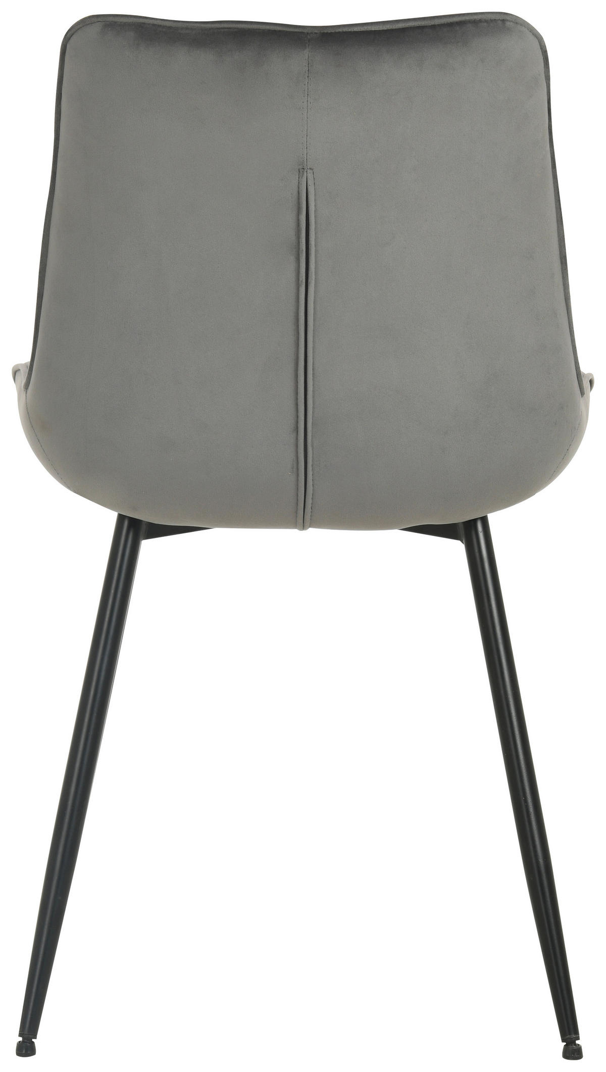 STUHL   Samt  Grau  - Schwarz/Grau, MODERN, Holz/Textil (49/85/61cm) - Livetastic