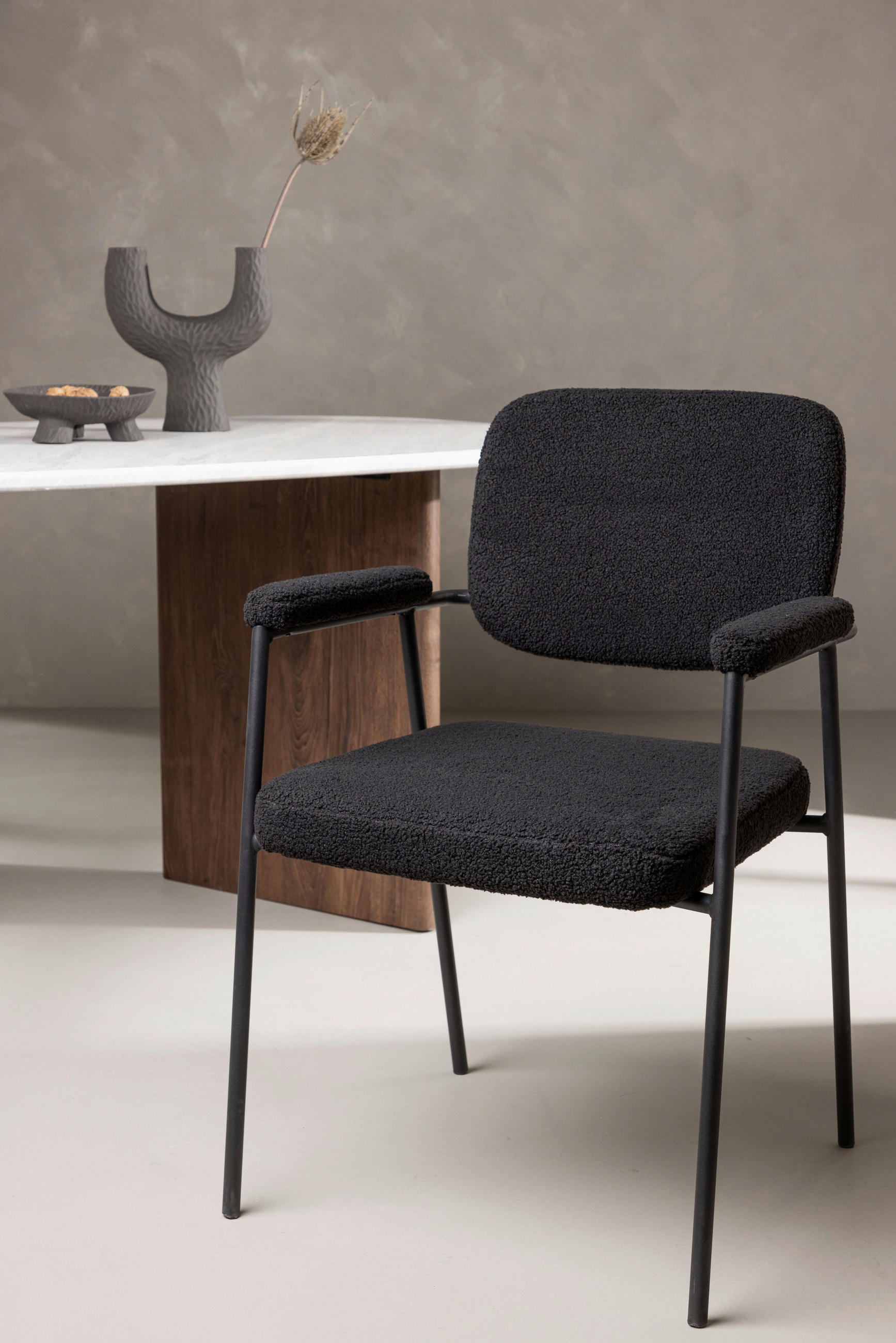 STOL stål sammet  - svart, Design, metall/textil (58/90/61cm) - Niels Andersson