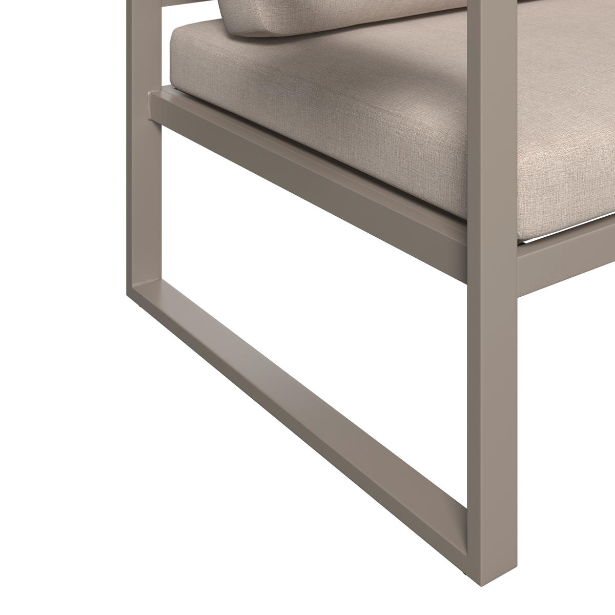 LOUNGEGARNITUR Stahl  - Dunkelgrau/Beige, MODERN, Kunststoff/Textil (155/65/74cm) - Ambia Garden