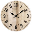 WANDUHR 33,8 cm   - Schwarz/Naturfarben, Basics, Holz/Papier (33,8cm) - Ambia Home