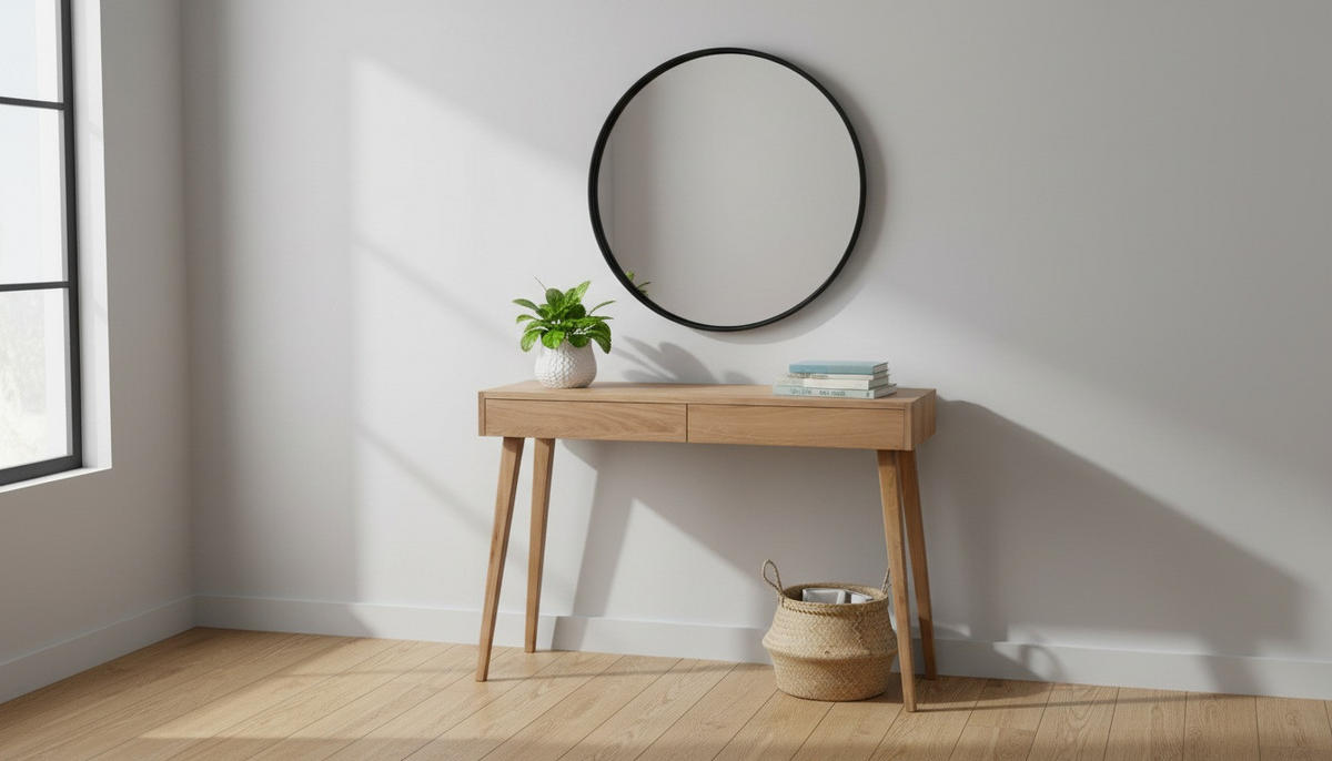 KONSOLENTISCH Rumba Wildeiche massiv Wildeiche  - Wildeiche, Design, Holz (110/40/75cm) - Linea Natura
