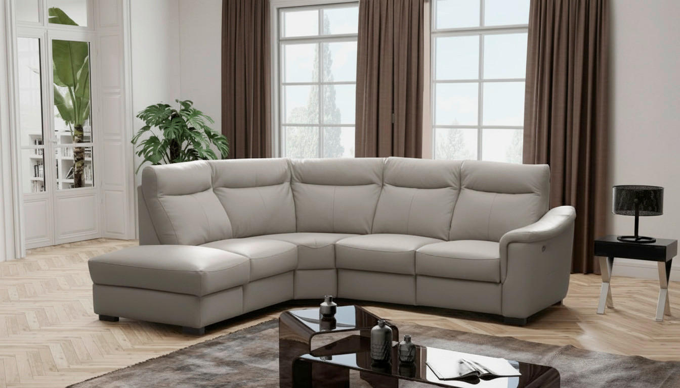 ECKSOFA  in Lederlook Echtleder Schlammfarben  229/260 cm  - Wengefarben/Schlammfarben, Design, Leder/Holz (229/260cm) - Livetastic