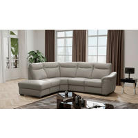 ECKSOFA  in Lederlook Echtleder Schlammfarben  229/260 cm  - Wengefarben/Schlammfarben, Design, Leder/Holz (229/260cm) - Livetastic