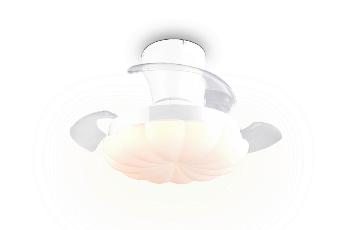 DECKENVENTILATOR - Klar/Weiß, Design, Kunststoff/Metall (34/29cm)