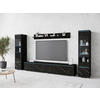 WOHNWAND Vera 4-teilig  in Schieferfarben  240/130/33 cm  - Schieferfarben/Grau, Design, Glas/Holzwerkstoff (240/130/33cm) - Livetastic