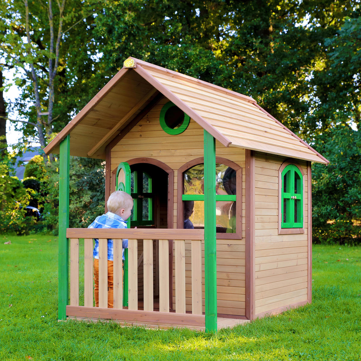 SPIELHAUS 137/178/191 cm SPIELHAUS ALEX  - Braun/Grün, KONVENTIONELL, Holz (137/178/191cm)