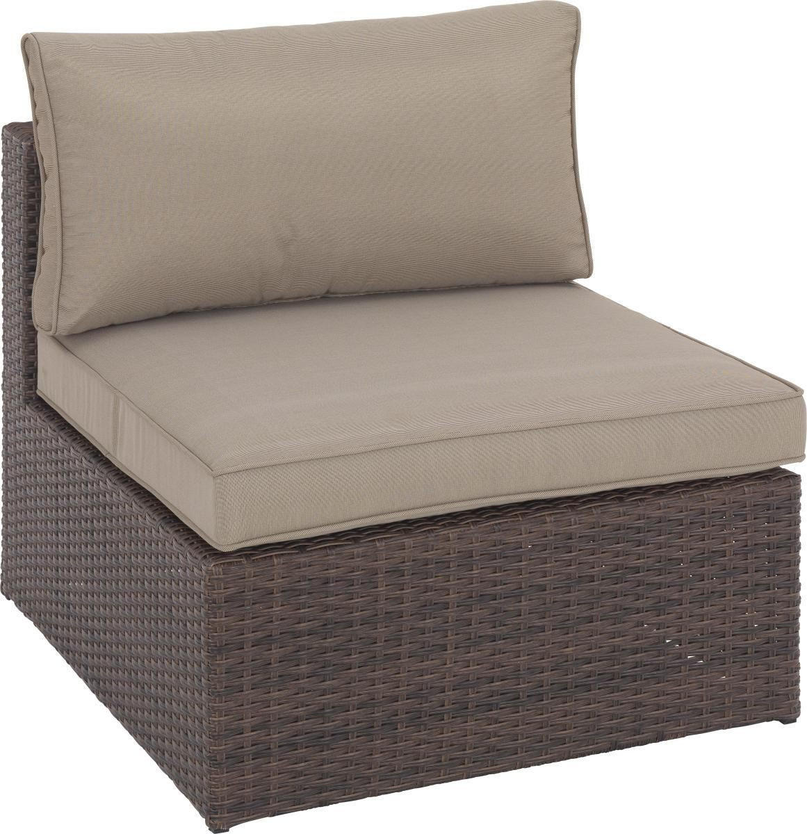 LOUNGEGRUPP MITTMODUL  - beige/brun, Romantik / Lanthus, metall/textil (72/65/84cm) - Ambia Garden