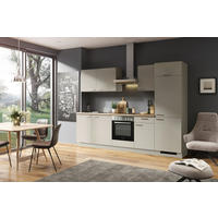 KÜCHENBLOCK 280 cm   in Hellgrau  - Edelstahlfarben/Hellgrau, Design, Holzwerkstoff/Metall (280cm) - Welnova