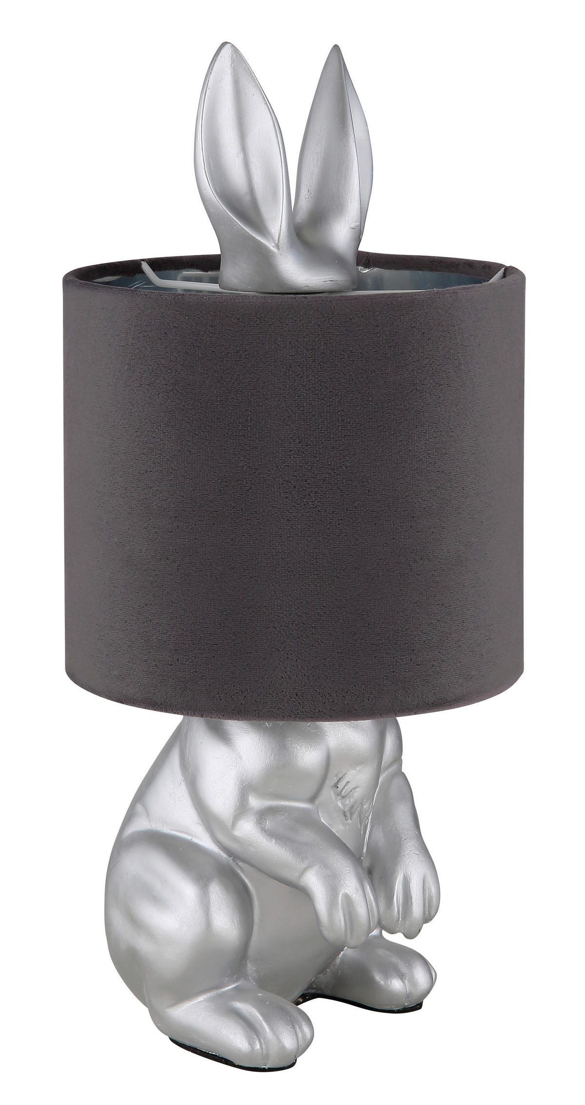 STOLNÍ LAMPA, E27, 18/18/41 cm - šedá/černá, Trend, plast (18/18/41cm) - Globo