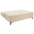 BOXSPRINGSOFA Charlize in Cord Beige  - Beige/Schwarz, Design, Textil/Metall (200/100/108cm) - Novel