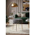 HOCKER in Metall, Textil Schwarz, Weiß, Goldfarben  - Goldfarben/Schwarz, KONVENTIONELL, Textil/Metall (43/45/43cm) - Xora
