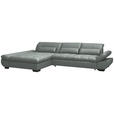 ECKSOFA  in Flachgewebe Mintgrau  204/341 cm  - Mintgrau/Schwarz, Design, Textil/Metall (204/341cm) - Xora